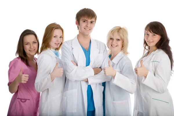Gruppo di giovani medici isolati — Foto Stock