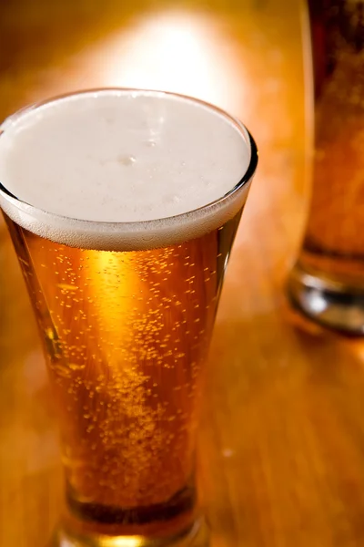 Närbild av öl glas — Stockfoto