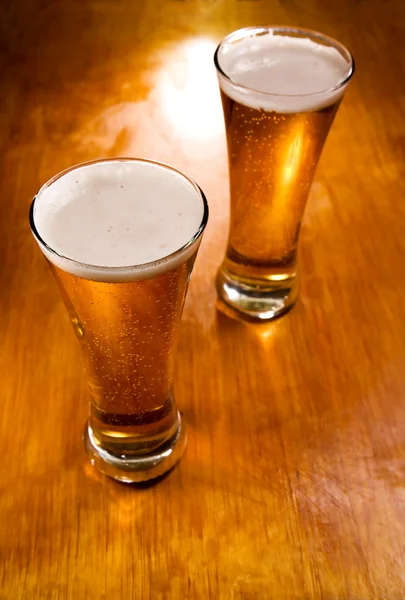 Beer glasses, selective focus — Stock Photo, Image
