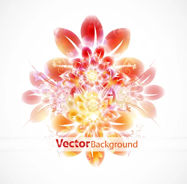 Květinové abstraktní vektorová ilustrace s barevnými květy, na pozadí — Stockový vektor