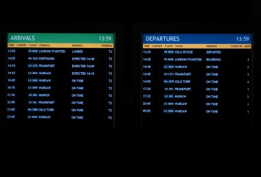 Departures and Arrivals board clipart