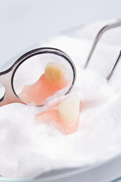Jelölőnégyzetet, és a fogak fogápolás — Stock Fotó