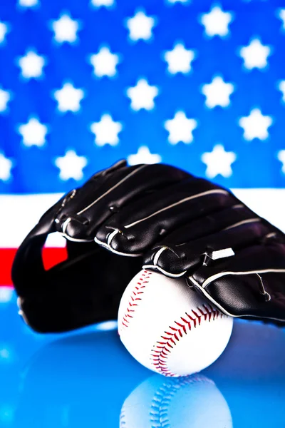 Baseball and american flag — Stock Photo, Image