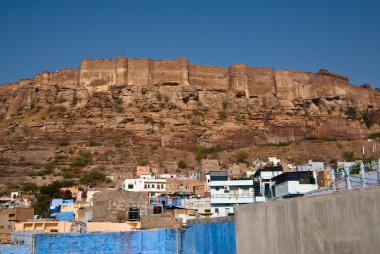 jodhpur, Rajasthan, Hindistan mavi şehir görünümü