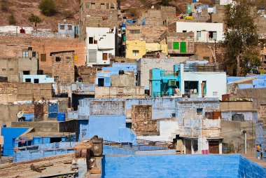 jodhpur, Rajasthan, Hindistan mavi şehir görünümü