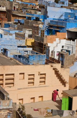 jodhpur, Rajasthan, Hindistan mavi şehir görünümü