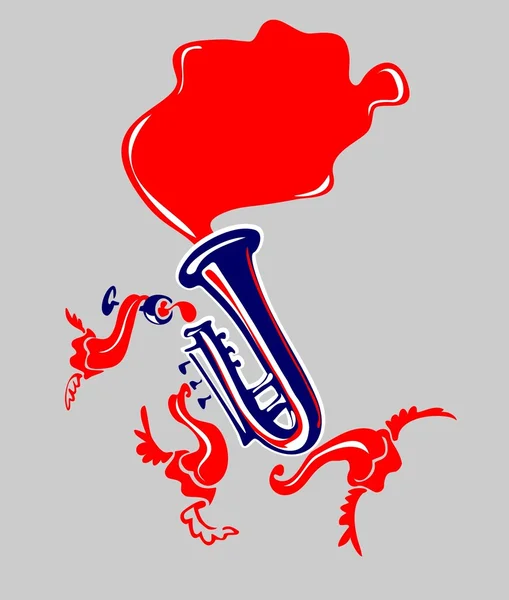 Trompette jazz instrument de musique — Image vectorielle