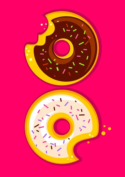 Twee donuts — Stockvector