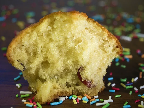 Oslava muffin s brusinkovým — Stock fotografie
