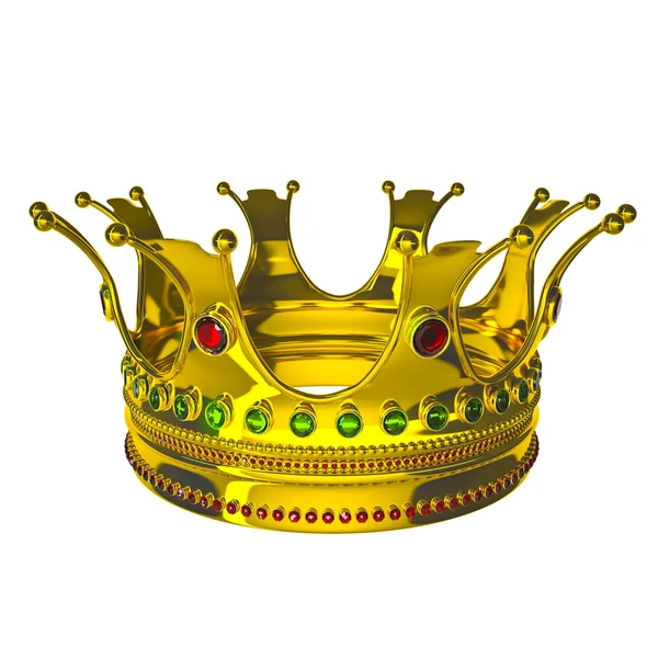 Gyllene krona. Isolerad på vit bakgrund — Stockfoto
