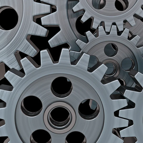 Gears on black background — Stock Photo, Image