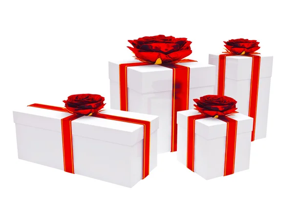 Gifts box on the white background — Stock Photo, Image