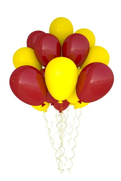 3D part ballonger födelsedag dekoration multicolor. isolerad på vit backgro — Stockfoto
