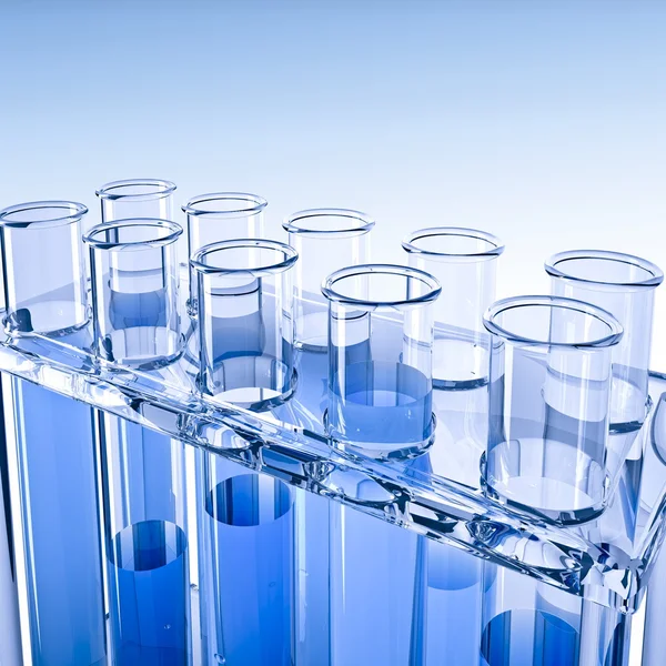 stock image Test-tubes on blue background