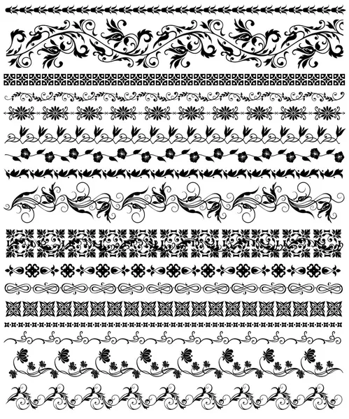 Eléments décoratifs floraux — Image vectorielle