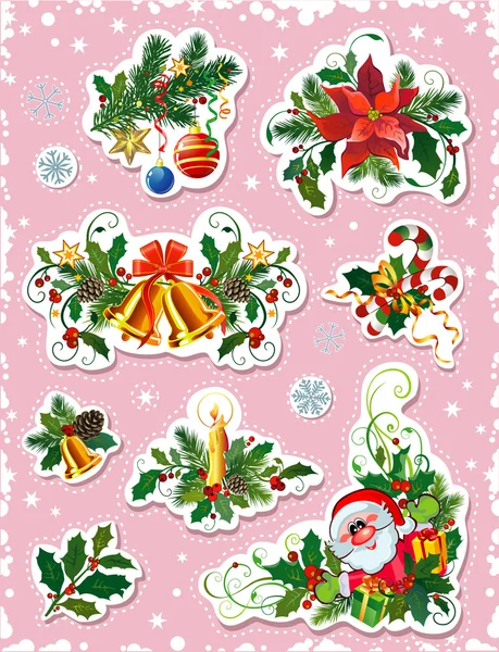 Set de elementos decorativos navideños — Vector de stock