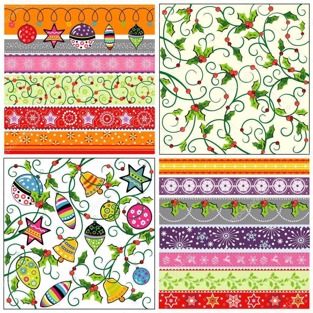 Set of Christmas wrapping papers