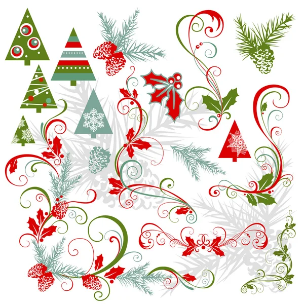Elementos para el diseño de Navidad — Archivo Imágenes Vectoriales