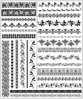 Decorative floral borders clipart