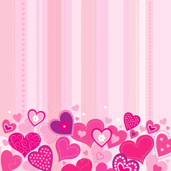 Valentines background with hearts — Stock Vector