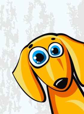 Funny cartoon dachshund dog clipart