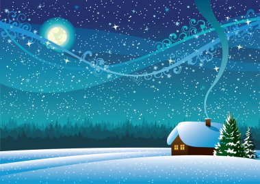 Winter landscape clipart