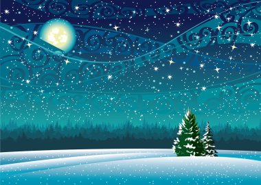 Winter landscape clipart