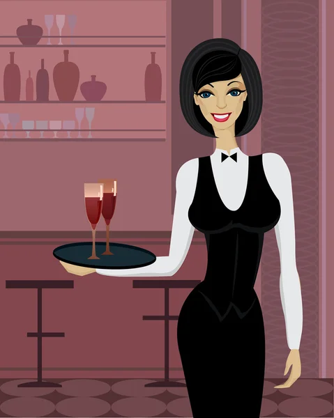 stock vector Waitress