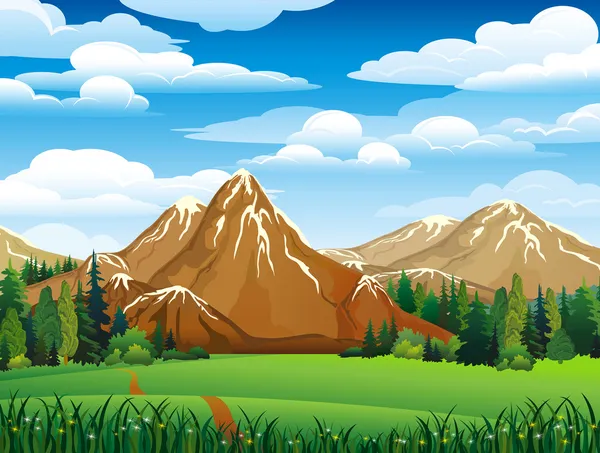 Paisaje verde — Vector de stock