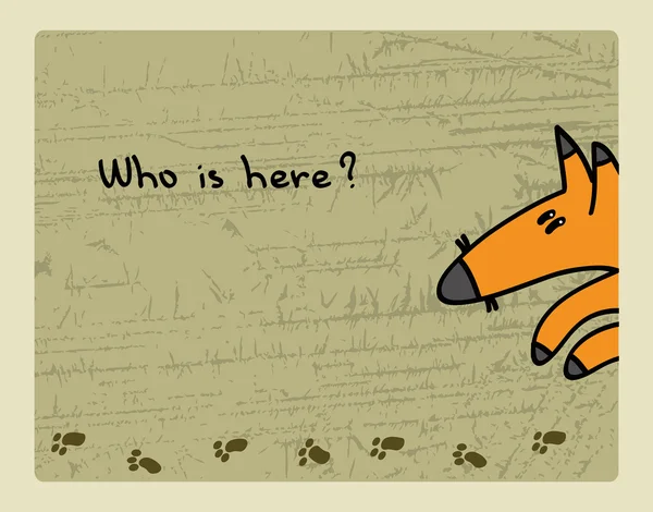 Cartoon funny red fox — Stock Vector