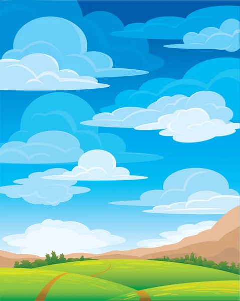 Gruppenwolken am blauen Himmel — Stockvektor