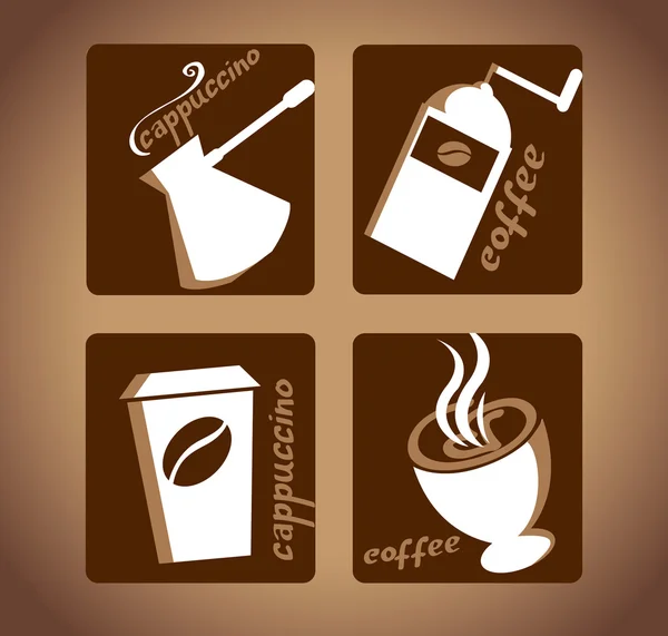 Векторный набор с темой кофе — стоковый вектор