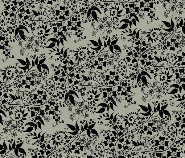 Black flowers wallpaper — Stock Vector