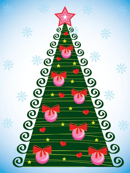 Evergreen christmas tree — Stock Vector