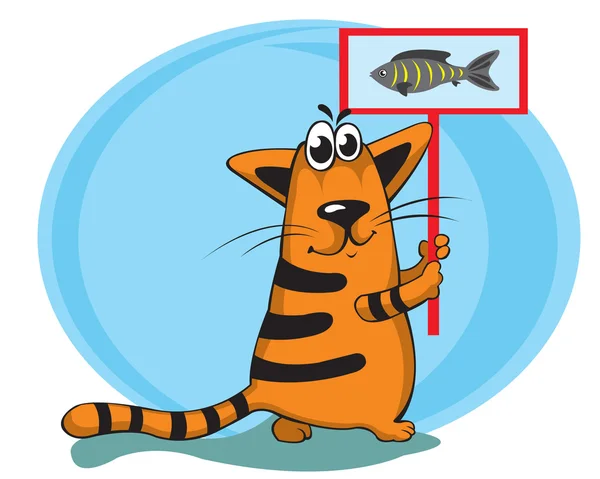 Кошка и рыба — стоковый вектор