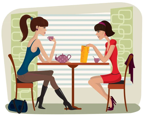 Жінки в кафе — стоковий вектор