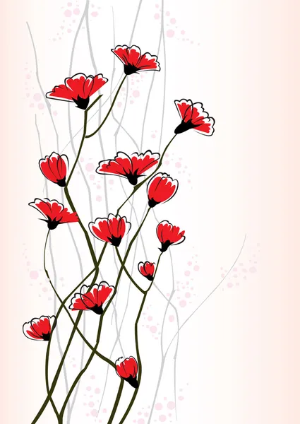 Piros virágok — Stock Vector
