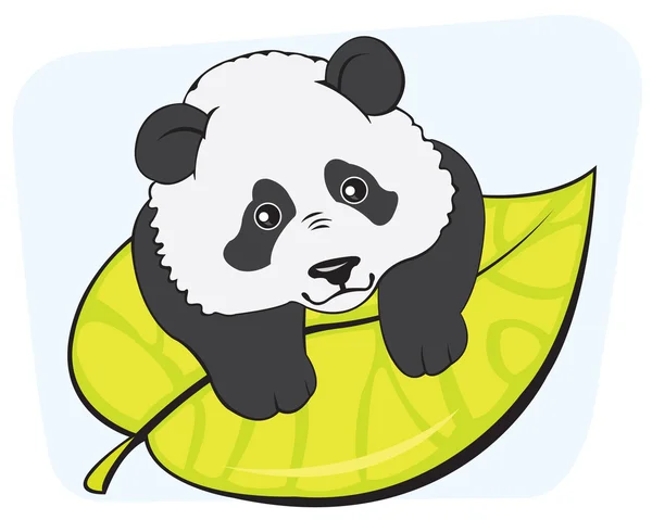 Panda y hoja — Archivo Imágenes Vectoriales