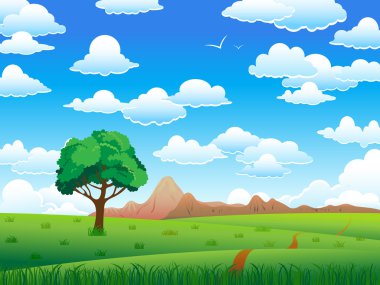 Green landscape clipart