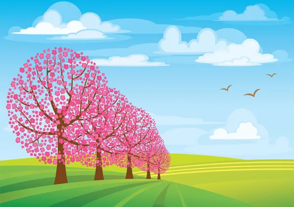 Ροζ δέντρα — Διανυσματικό Αρχείο