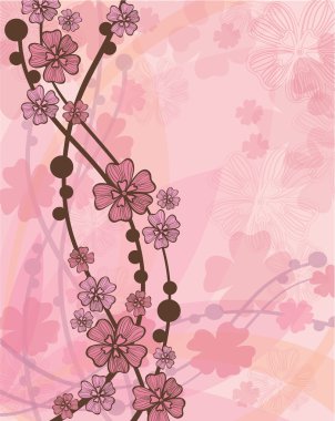 Pink flowers 01 clipart