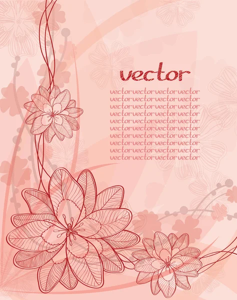 Rózsaszín virágok — Stock Vector