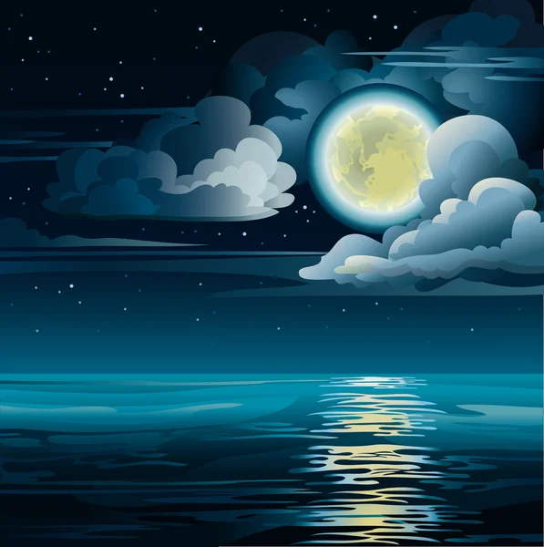 Księżyc i morze Ilustracja Stockowa