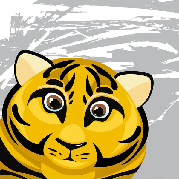 Cartoon funny tiger — Stock Vector