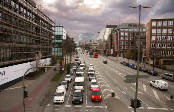 stock image Red car, city