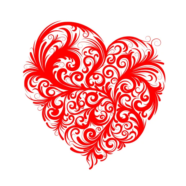 Red floral heart — Stock Vector