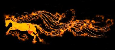 Fiery horse clipart