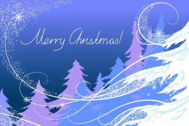 Christmas card, the forest clipart