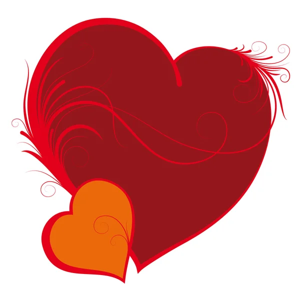 Δύο καρδιές, valentine — Διανυσματικό Αρχείο