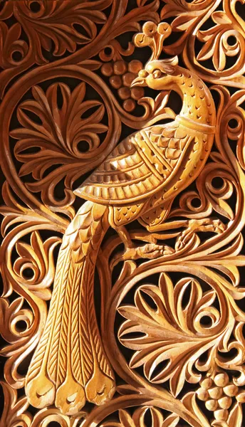 Phoenix, wood carving — Stock Photo, Image